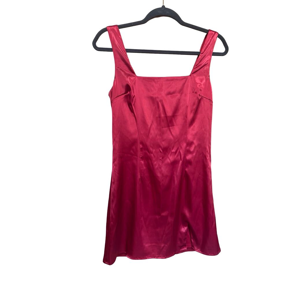 More to Come x Revolve Satin Square-Neck Mini Dress in Wine Red S ❤️✨ - Picture 2 of 6